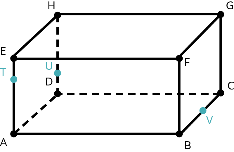 <p class="text" dir="auto">Je zadaný kváder ABCDEFGH a v&nbsp;ňom body T, U a V.    </p><figure class="d-block p-8 bg-gray-100 rounded-4 my-2"><div class="d-flex justify-content-center align-items-center"><a href="https://www.matikaprespoluziakov.sk/Priklady_obrazky/Stereometria/2_3_3_0.png" target="_blank"><div><figcaption style="color: black;"></figcaption></div></a></div></figure><p class="text" dir="auto">Zostroj rez rovinou TUV.</p>